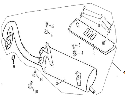 Auspuff BTC Grande Retro anthrazit