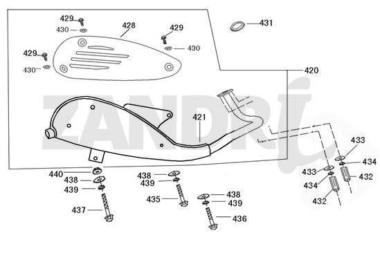 Auspuff BTC Riva Sport flach anthrazit matt