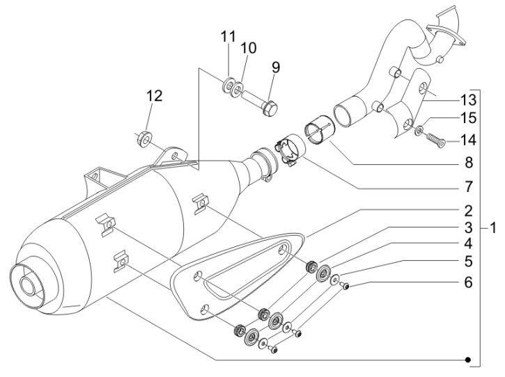 Auspuff Gilera Runner 200cc VXR 4-Takt 2006