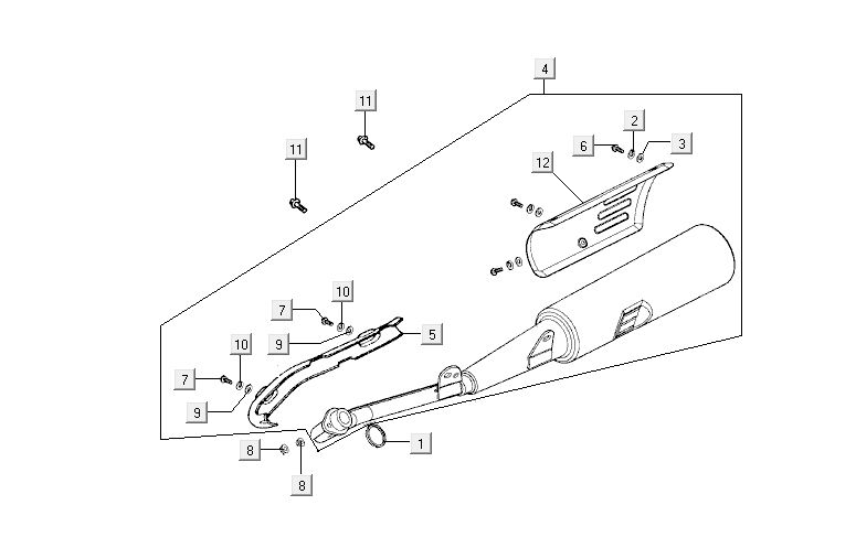 Auspuff Kymco Activ 4-Takt blau-schwarz
