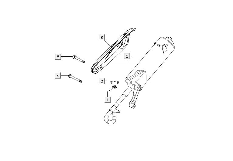 Auspuff Kymco Agility 10' 4-Takt weiß silber