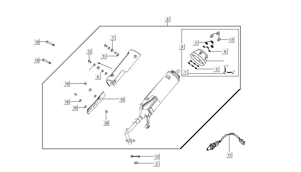 Auspuff Kymco Agility 16'+ 4-Takt-Einspritzung euro4 schwarz