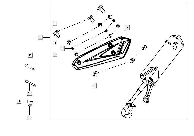 Auspuff Kymco Agility RS 4-Takt schwarz 11