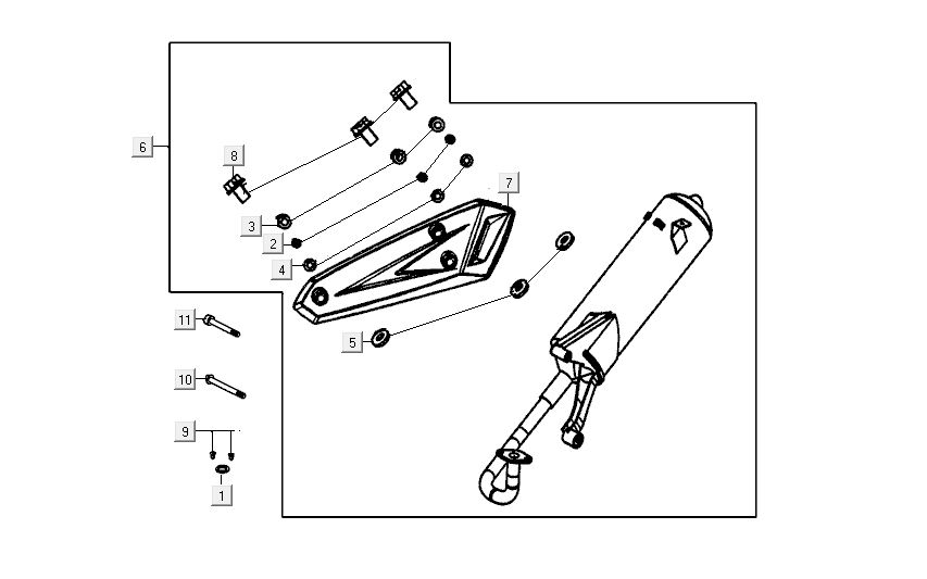 Auspuff Kymco Carry 4-Takt schwarz