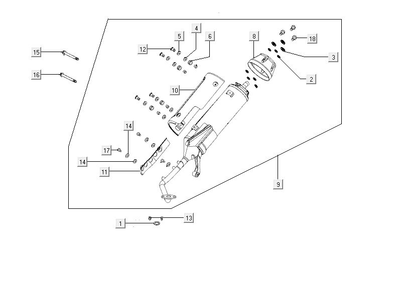 Auspuff Kymco City 16' 4-Takt weiß
