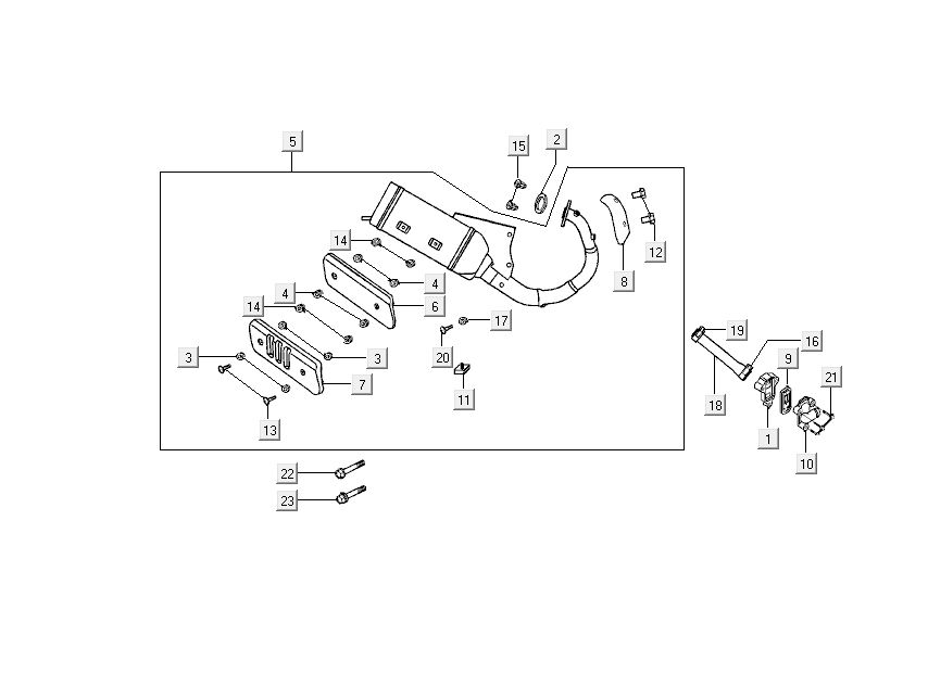 Auspuff Kymco DJ 2-Takt Silber