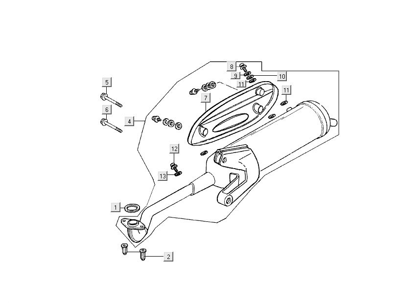 Auspuff Kymco Filly 4-Takt Silber