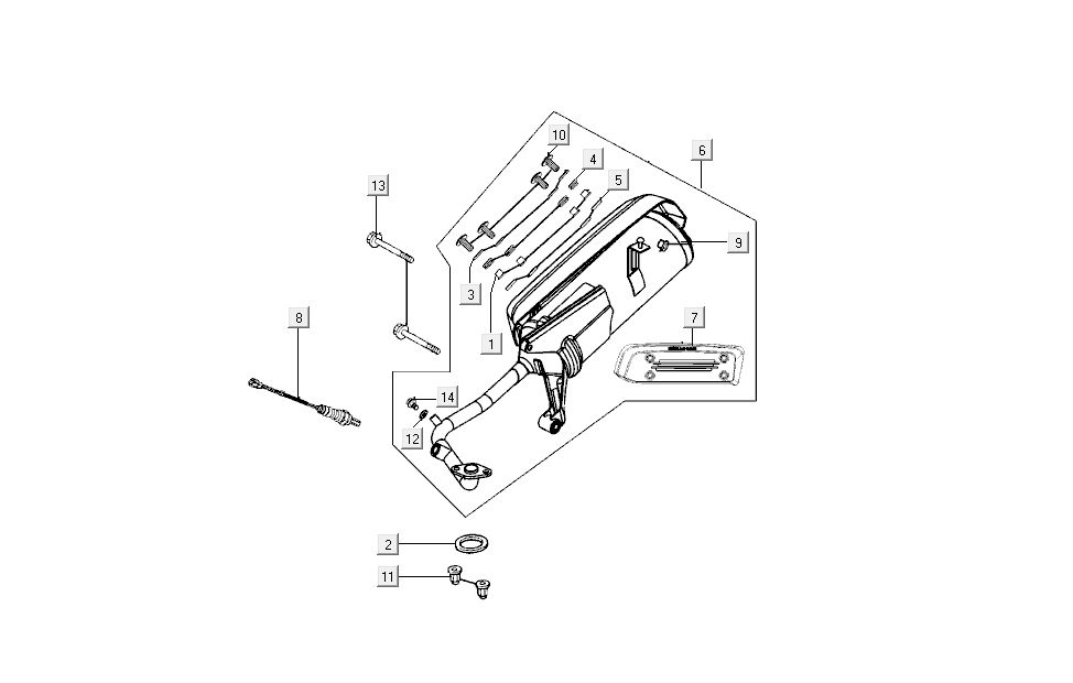 Auspuff Kymco New Sento 4-Takt 50i blau