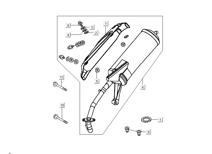 Auspuff Kymco Sento 4-Takt Spring Brown