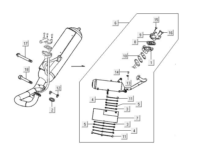 Auspuff Kymco Super9 2t lc o.m mattschwarz-rot