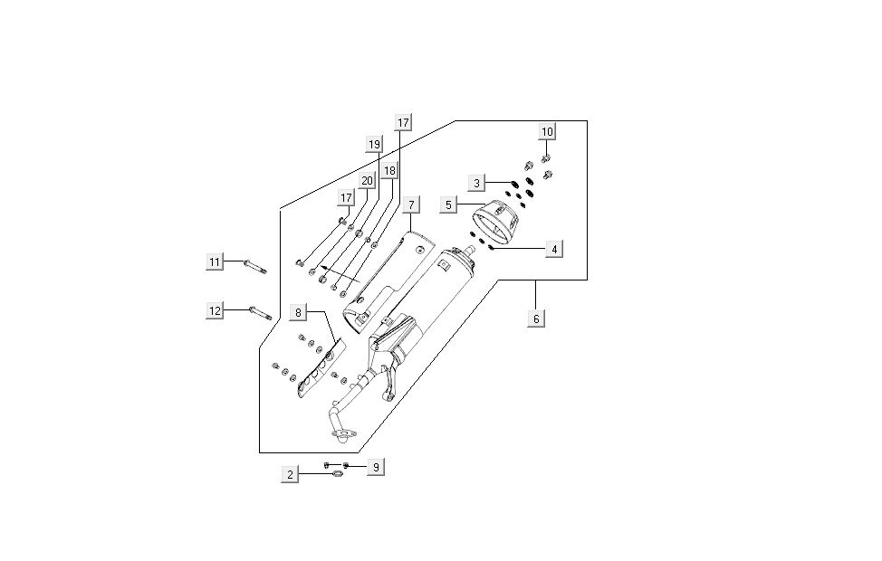 Auspuff Kymco Super 8 4-Takt (2007-2009) Blau gelb