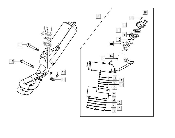 Auspuff Kymco Vitality 2t ac rot