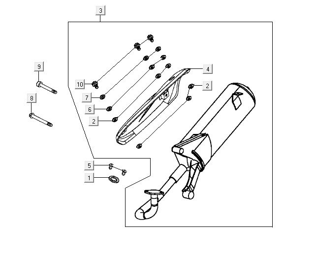 Auspuff Kymco Vitality 4t AC Anthrazit