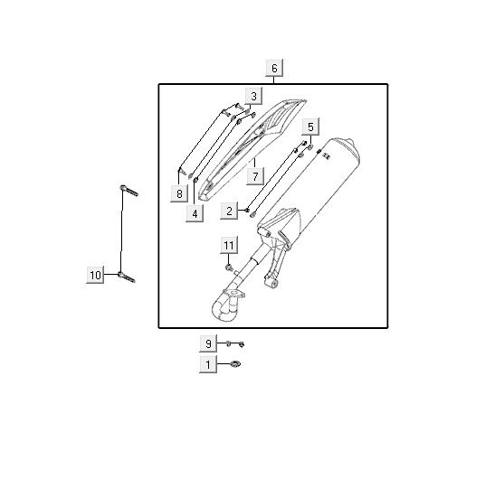 Auspuff Kymco VP50 4t Wechselstrom braun/metallisch