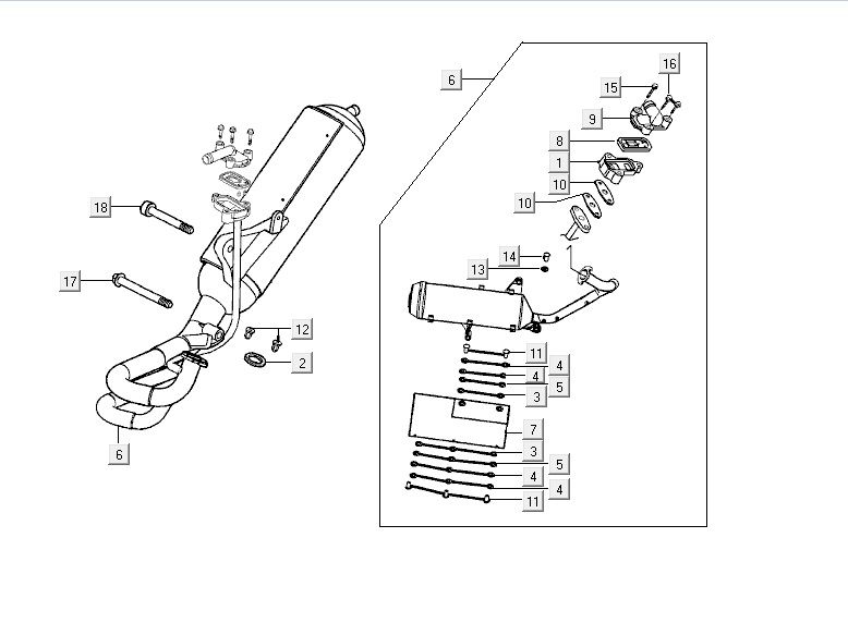 Auspuff Kymco Yup 2t ac Silber