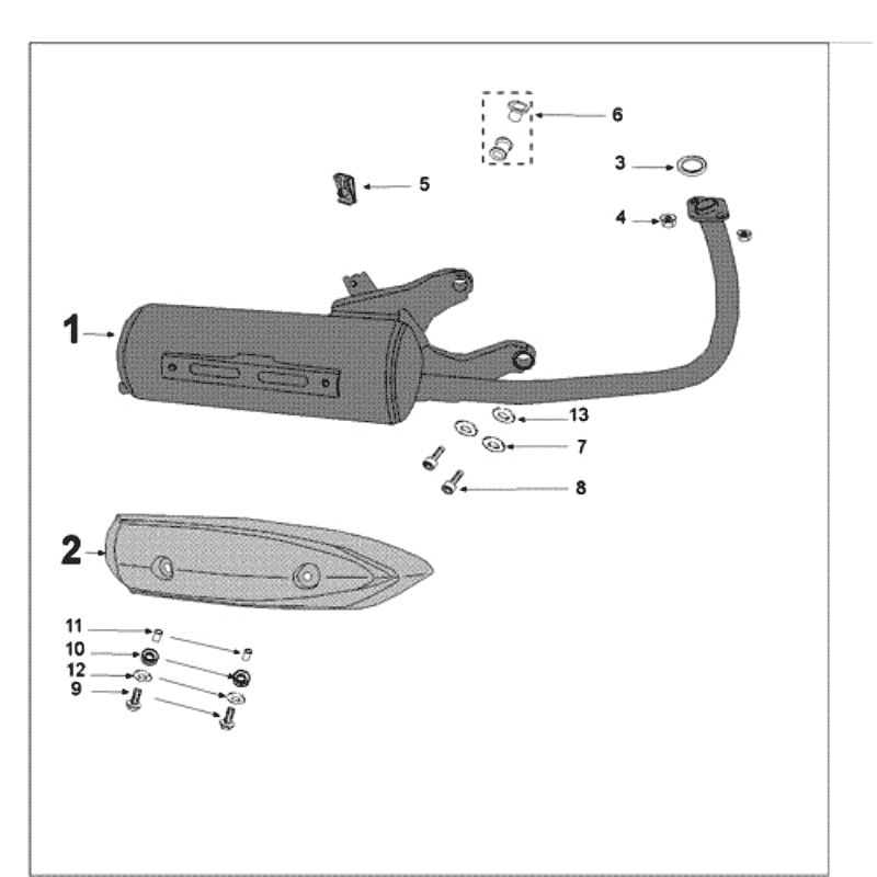 Auspuff Peugeot Kisbee RS Weiß
