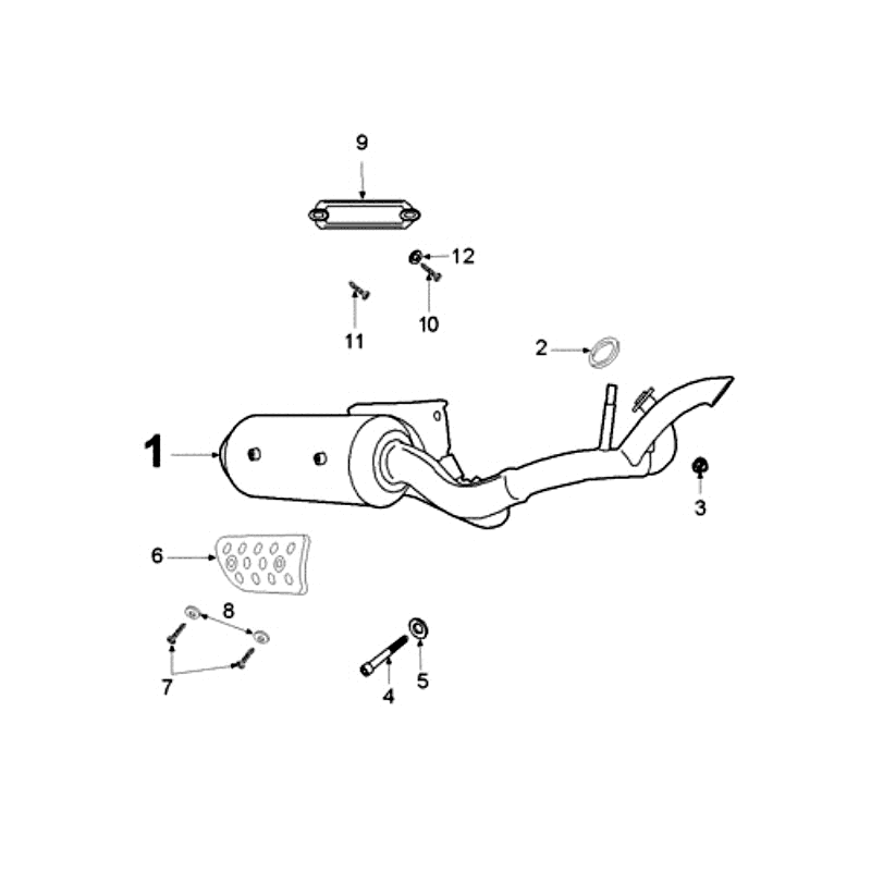 Auspuff Peugeot Ludix 10 Schwarz
