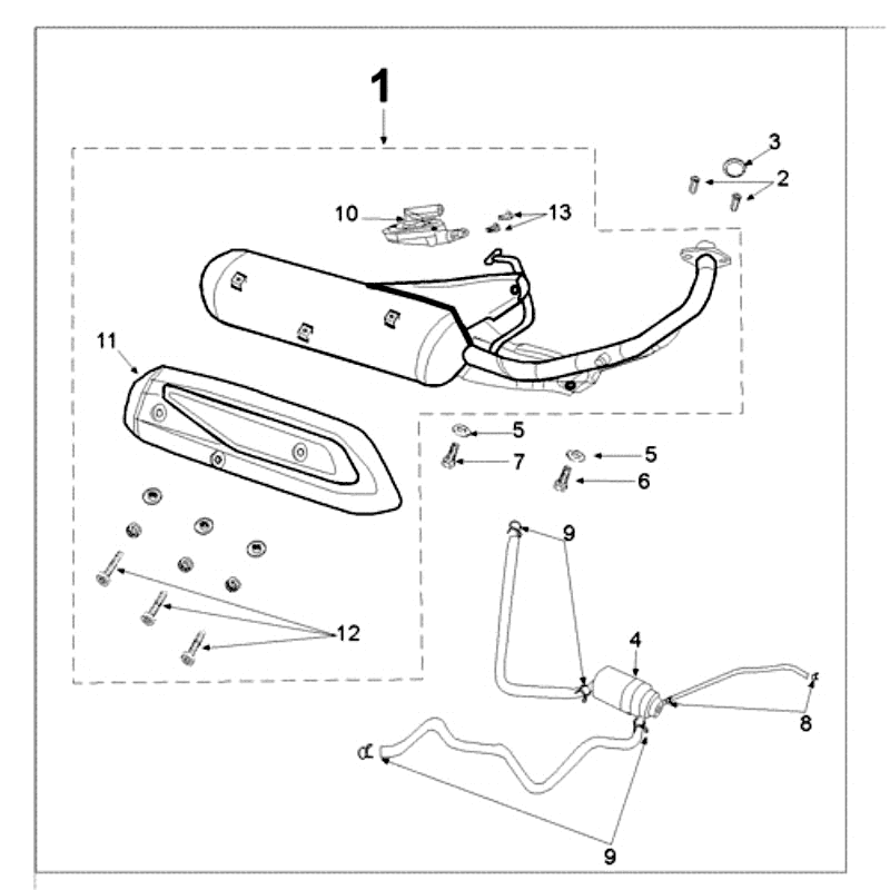 Auspuff Peugeot Speedfight 3 4-Takt Grau