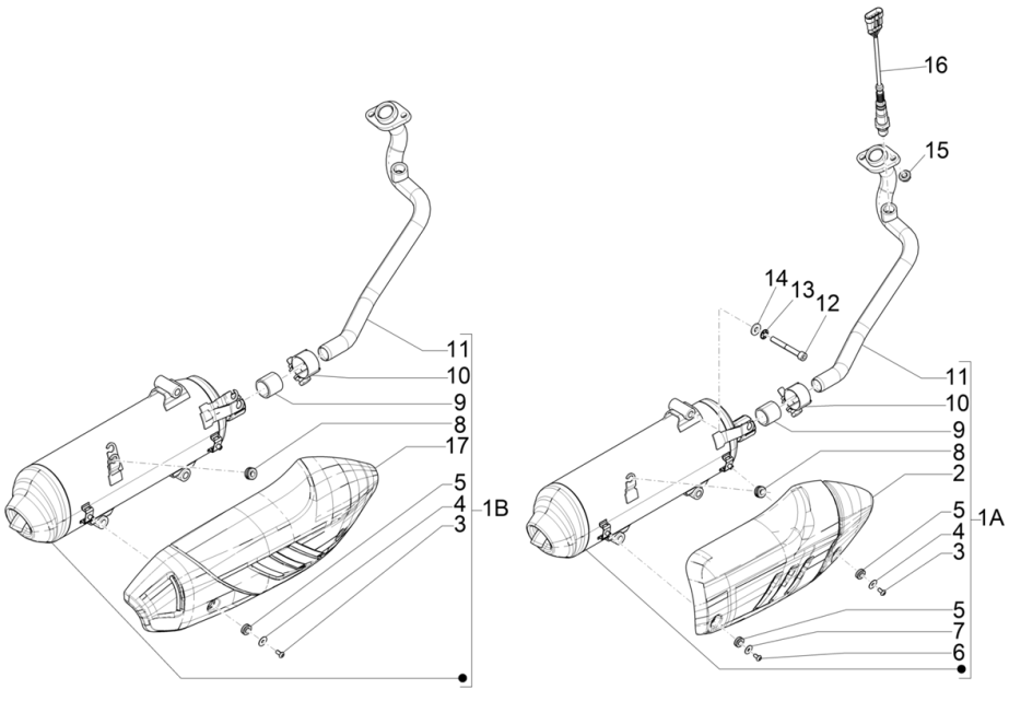 Piaggio Medley 150 4T IE ABS E4 2016-2020 Auspuff (EMEA)