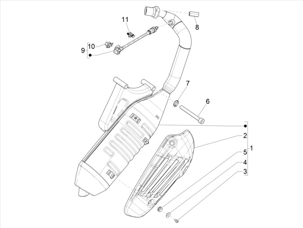 Vespa Primavera 4-Takt-3V-Auspuff (Euro5-Einspritzung IGET)
