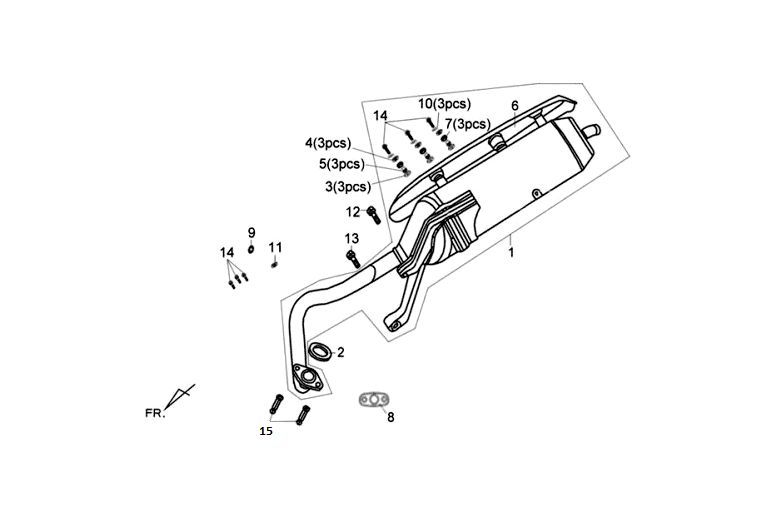Auspuff Sym Fiddle III -Auspuff Sym Fiddle III Tiefes Ozeanblau