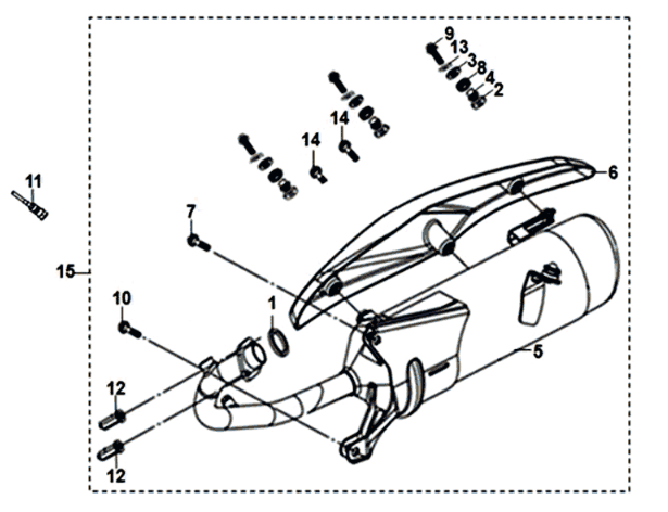 Sym Jet 14 125I E4 Auspuff