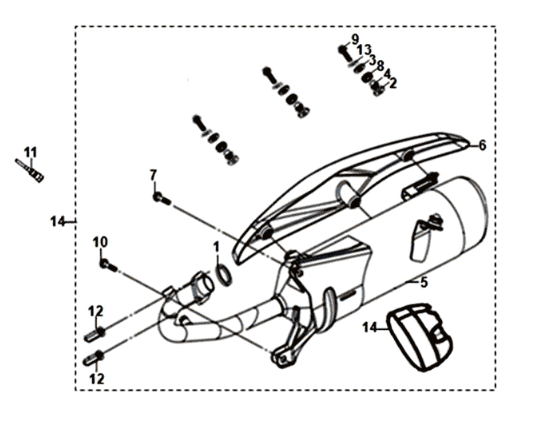Uitlaat Sym Orbit III 125I E4