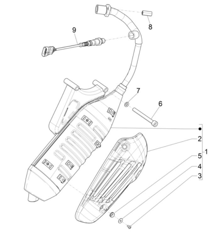 Auspuff Vespa 4-Takt 3-Ventil (Euro4 IGET)