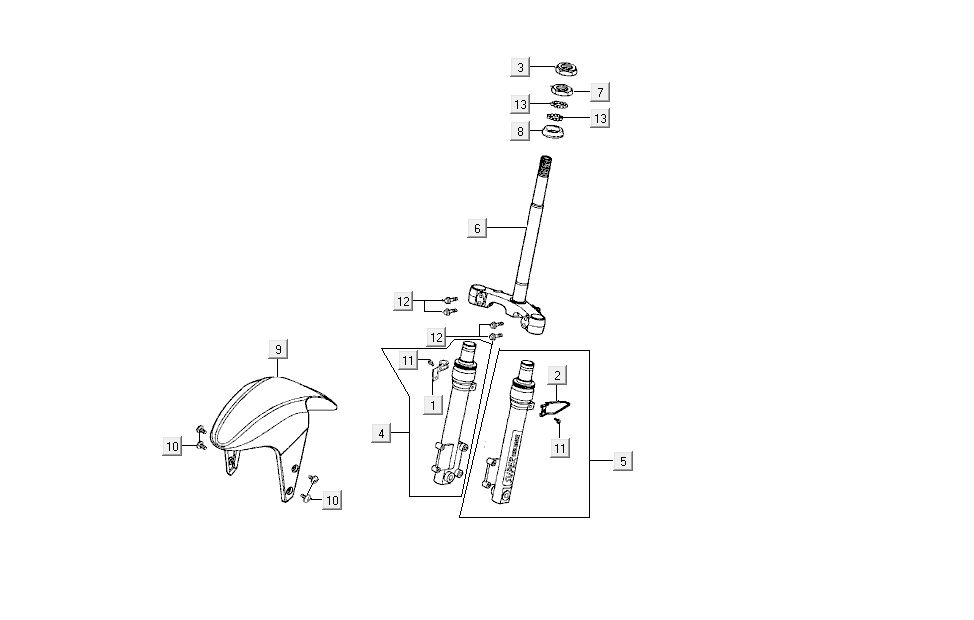 V-Gabel-Splash Kymco Super9 AC 2-Takt nm gelb - schwarz