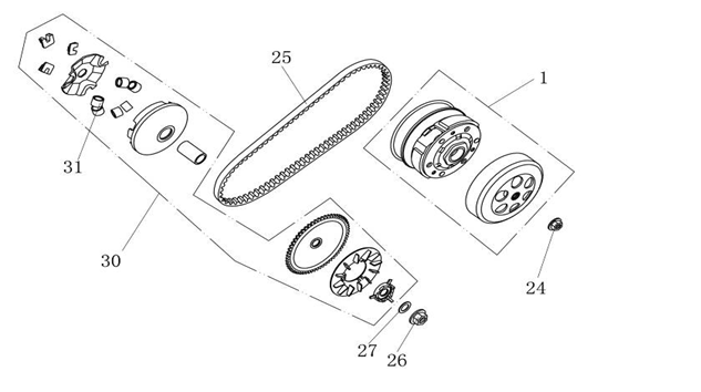 Variateur - Kupplung AGM Ape50 schwarz