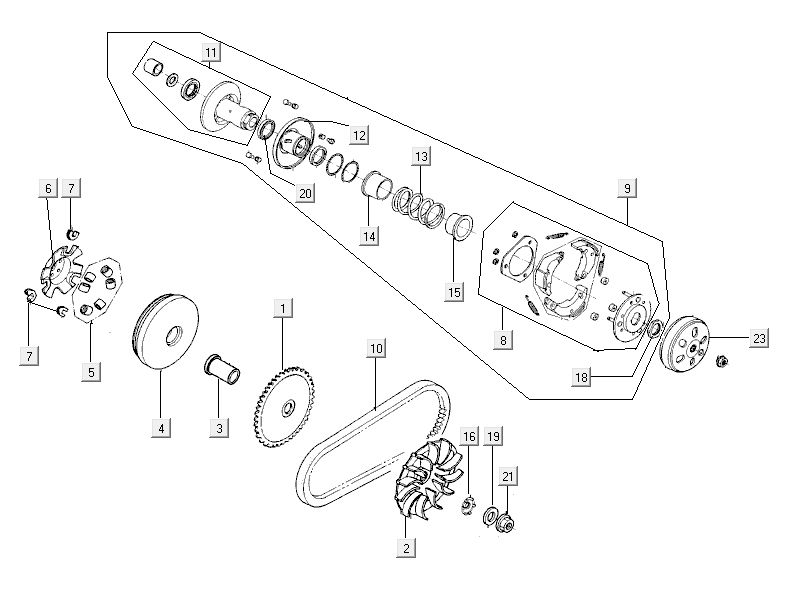 Variomatikkupplung Kymco City 16' 4-Takt weiß