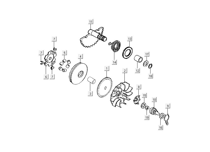 Variomatik-Startteile Kymco Grand Dink 2-Takt Champagne