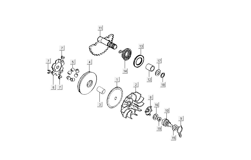 Variomatik-Starter-Teile Kymco Super9 AC 2-Takt nm rot