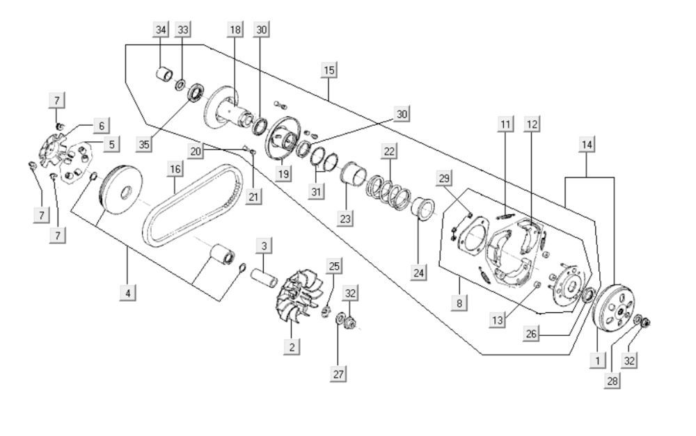Variomatik - Kupplung Kymco Agility City 16 200i