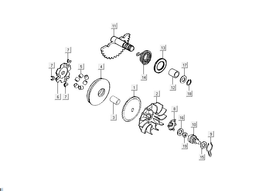 Variateur - Starter Teile Kymco Super9 Wechselstrom o.m. RaceBlack Gelb