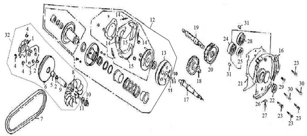 Variomatik Teile Turbo RG50 125cc