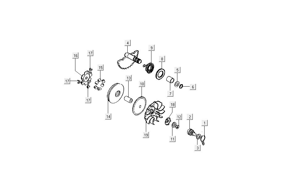 Variomatik Kymco B&W LC 2-Takt Silber