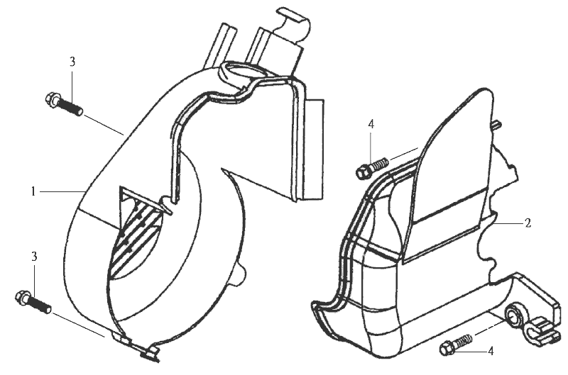 Lüftungsgehäuse Sym DD50 blau