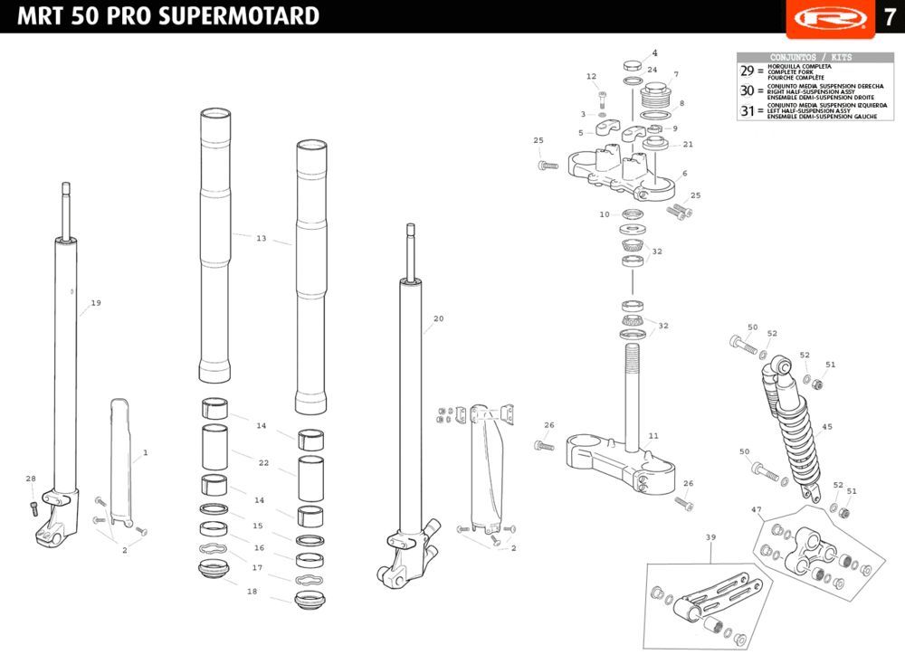 Federung Rieju MRT pro SM schwarz 2010 2-Takt