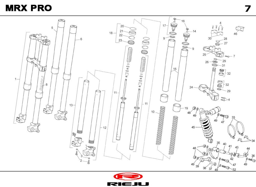 Federung Rieju MRX orange 2004 2-Takt