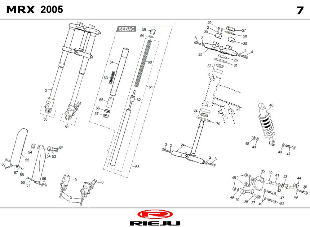 Federung Rieju MRX rot 2006 2-Takt