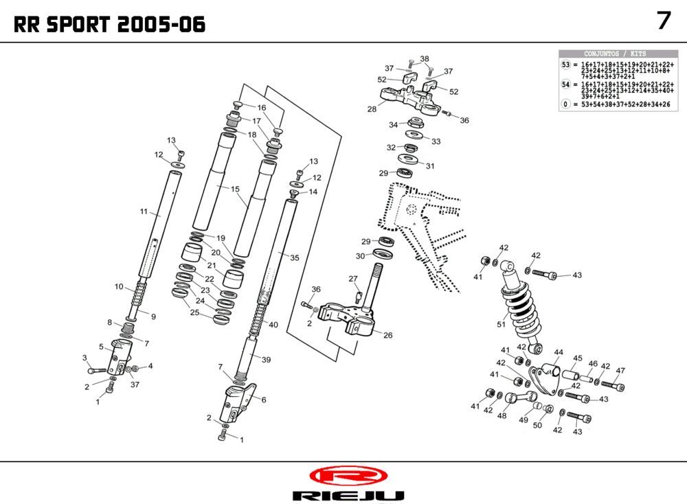 Federung Rieju RR Sport rot 2005 2-Takt