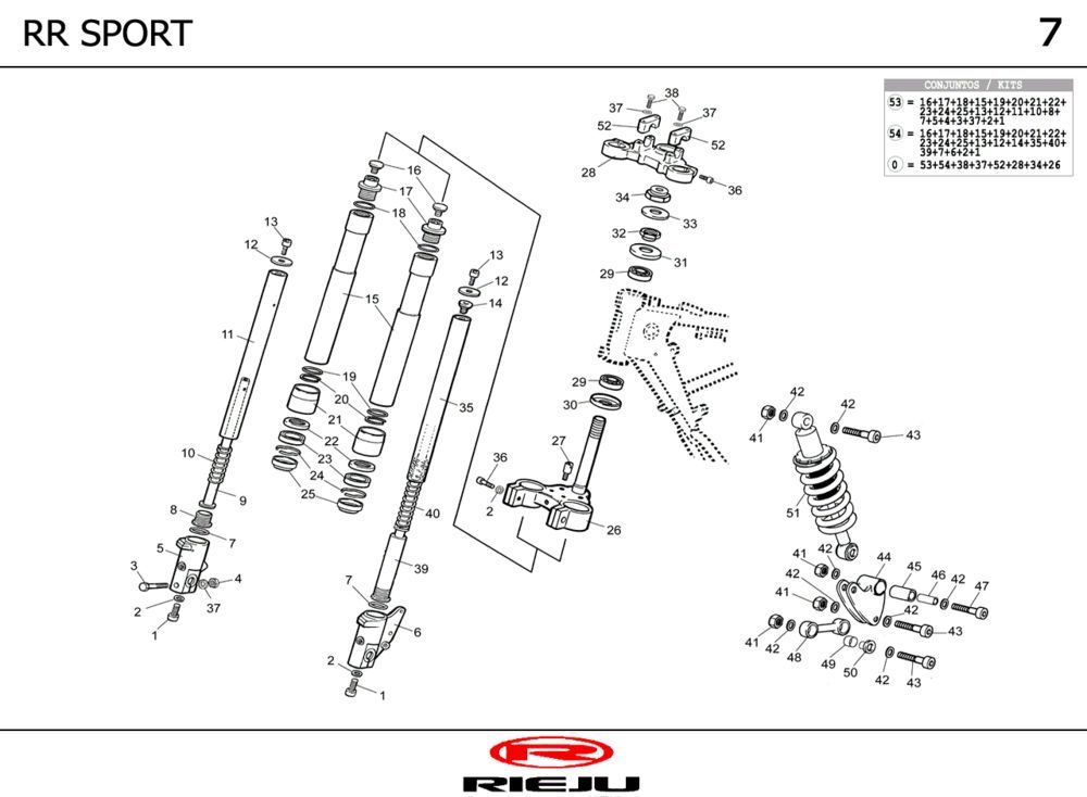 Federung Rieju RR Sport schwarz 2004 2-Takt