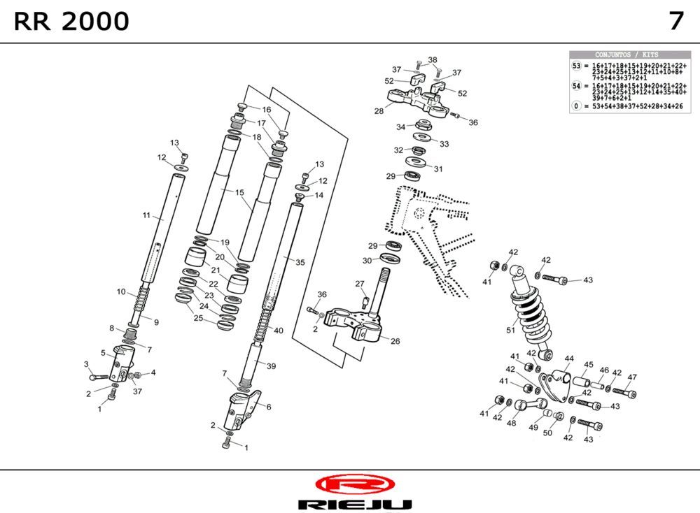Federung Rieju RR schwarz 2001 2-Takt
