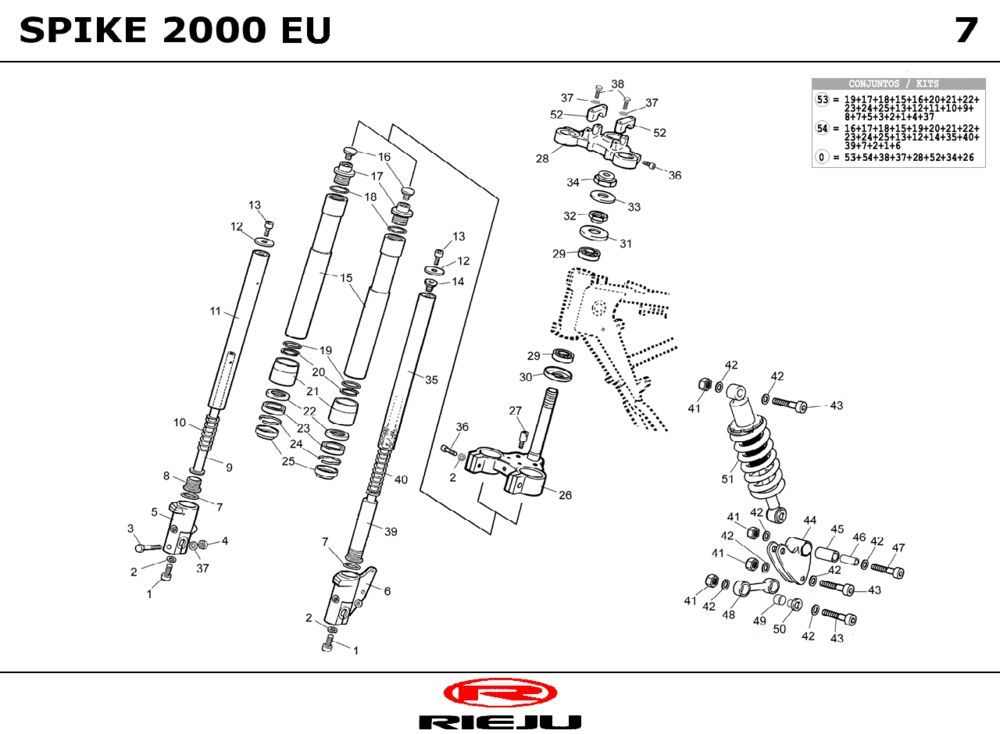 Federung Rieju Spike blau 2001 2-Takt