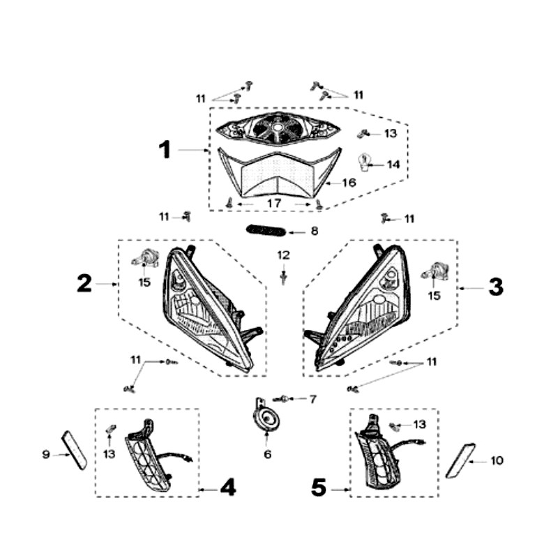 Beleuchtung Peugeot Speedfight 3 LC schwarz