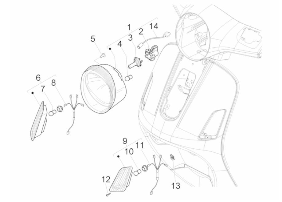 Frontbeleuchtung GTS 125 IE