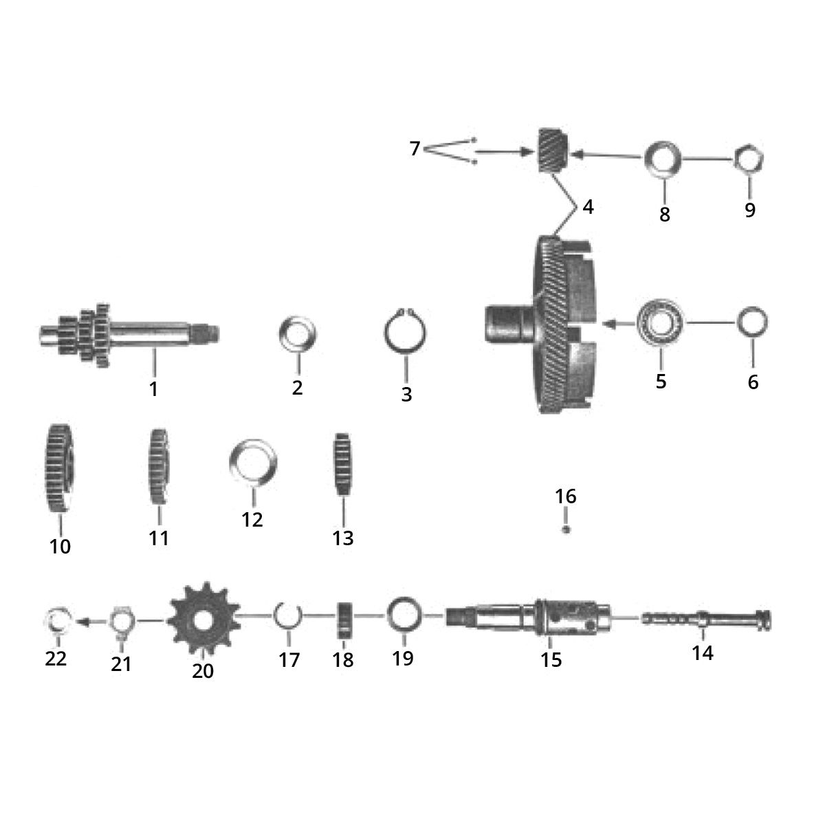 Getriebe Zündapp C50 Sport 517-21LA