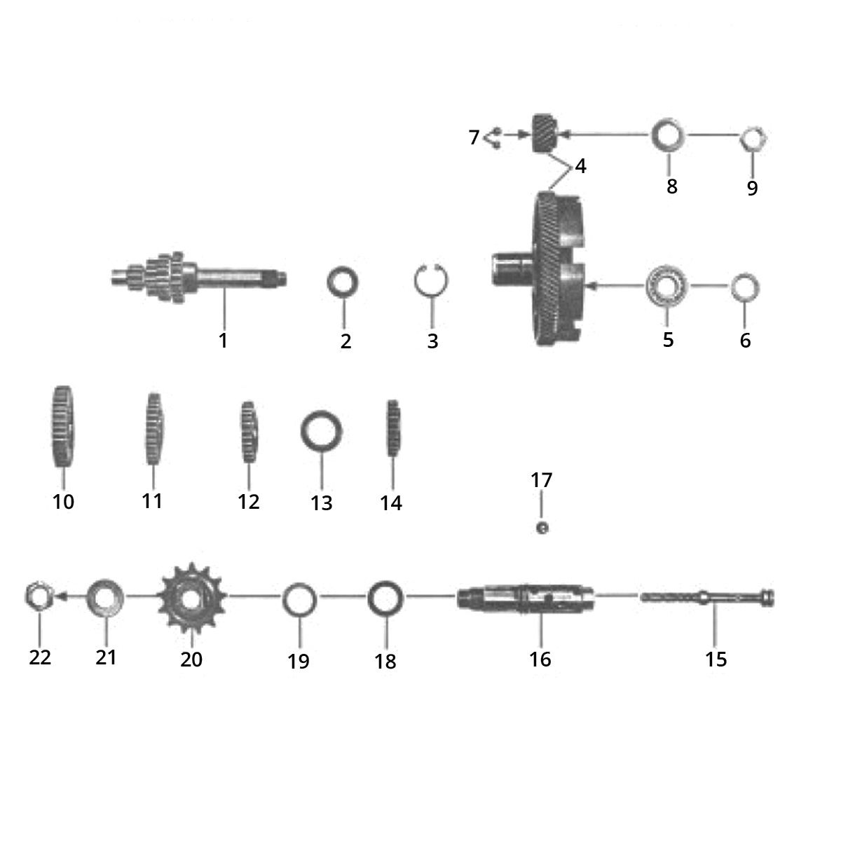 Getriebe Zundapp GTS 50 517-40L5