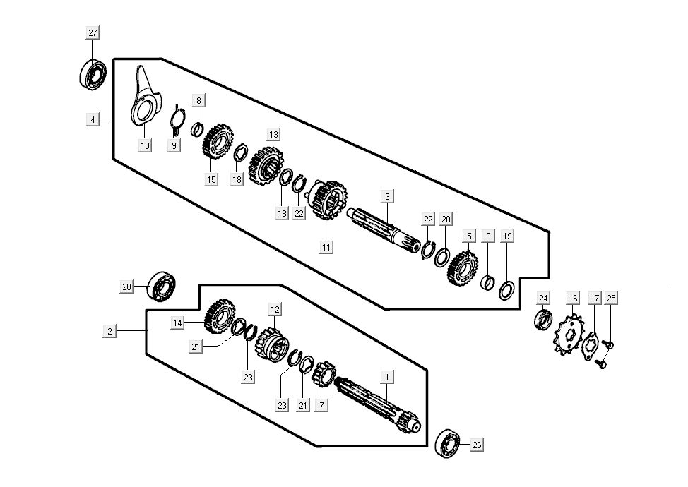 Getriebe Kymco K-Pipe 4-Takt Weiß